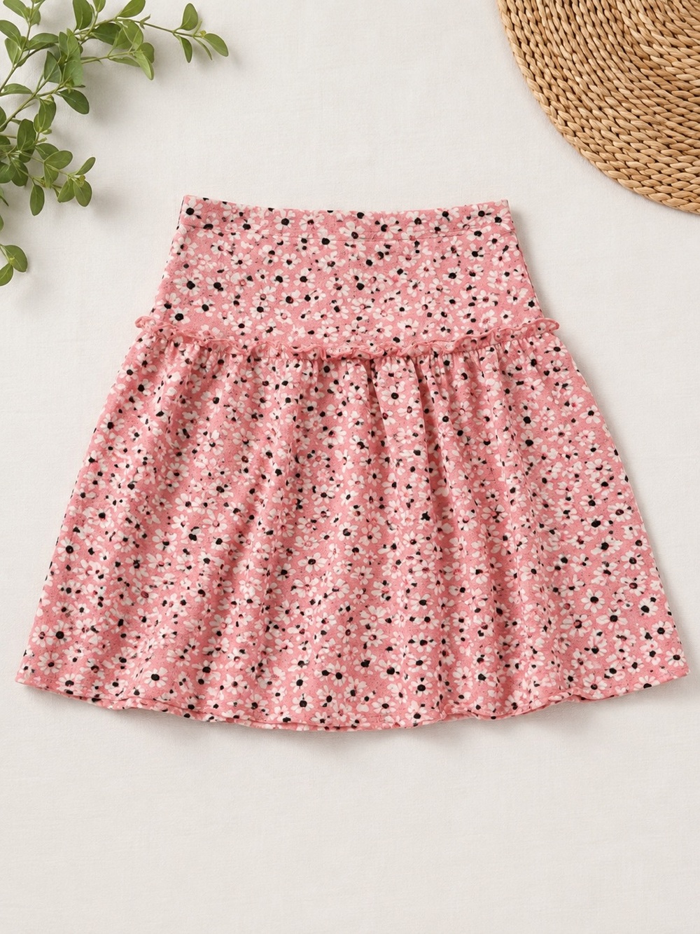 Primark Pink Daisy Print Tiered Skirt